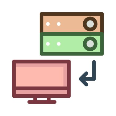 Sunucu Deposu Lcd vektör çizim 