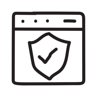 Beyaz arka plan, vektör, illüstrasyon izole güvenli kalkan düz simgesi