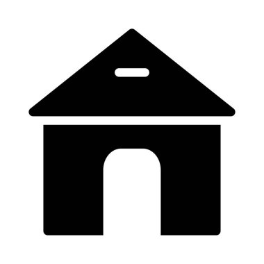 ev düz simgesi beyaz arka plan, vektör, illüstrasyon izole