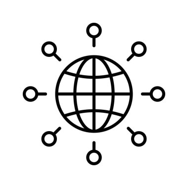 bağlantı ağ küresel vektör çizim 