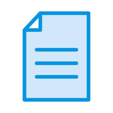 Belge düz simgesi beyaz arka plan, vektör, illüstrasyon izole 