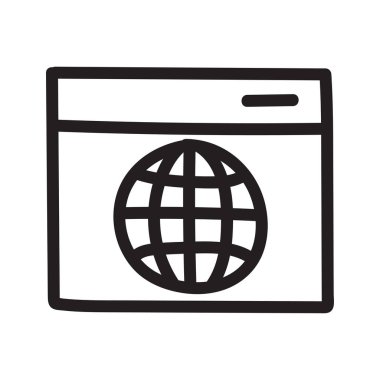 tarayıcı web sayfası düz simgesi beyaz arka plan, vektör, illüstrasyon izole