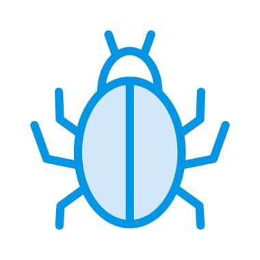 hata virüs düz simgesi beyaz arka plan, vektör, illüstrasyon izole