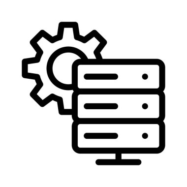 sunucu stroage ayarı vektör çizim 