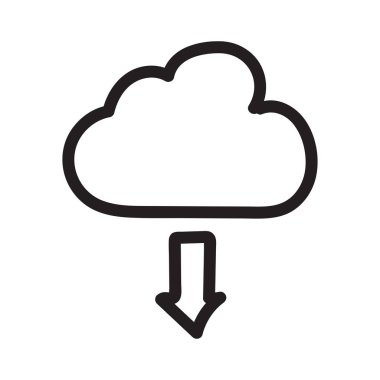 bulut depolama beyaz arka plan, vektör, illüstrasyon izole düz simge indir 