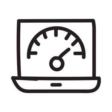 hız göstergesi düz simgesi beyaz arka plan, vektör, illüstrasyon izole