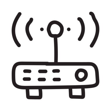 modem yönlendirici sinyali düz simgesi beyaz arka plan, vektör, illüstrasyon izole