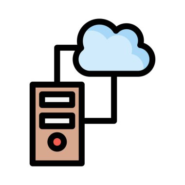 barındırma bulut depolama vektör çizim 