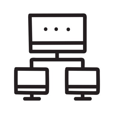 ağ bağlantı bilgisayar vektör çizim 