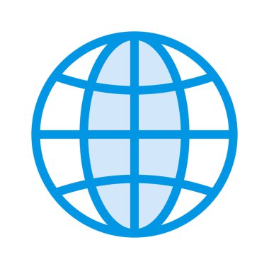 küresel Internet tarayıcı düz simgesi beyaz arka plan, vektör, illüstrasyon izole 