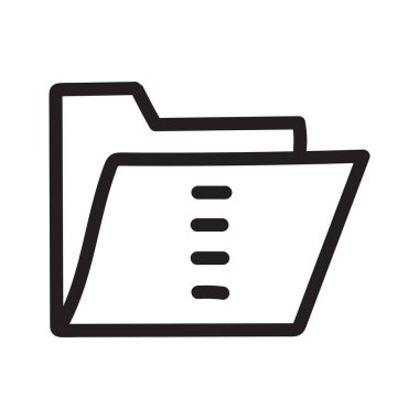 klasör düz simgesi beyaz arka plan, vektör, illüstrasyon izole