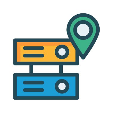 konumu harita sunucu vektör çizim 