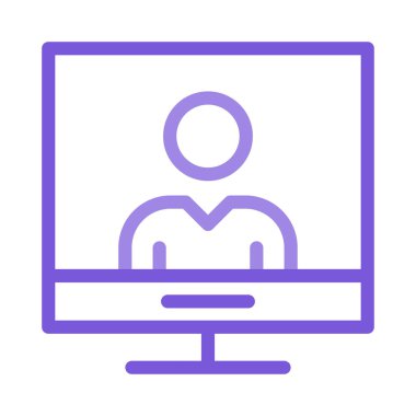 kullanıcı profili düz simgesi beyaz arka plan, vektör, illüstrasyon izole