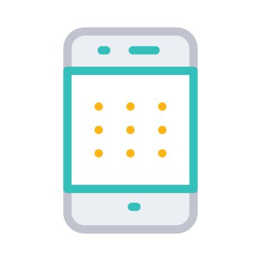 telefon kilit düz simgesi beyaz arka plan, vektör, illüstrasyon izole güvenlik modeli 