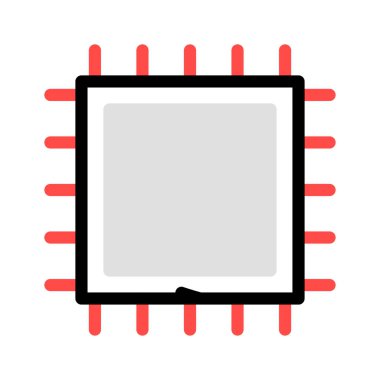İşlemci Cpu vektör çizim chip 