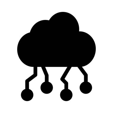 Ağ düz simgesi beyaz arka plan, vektör, illüstrasyon izole bulut