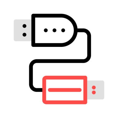 USB veri kablosu bağlantı noktası vektör çizim 