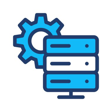 sunucu stroage ayarı vektör çizim 