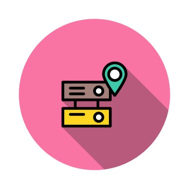 konumu harita sunucu vektör çizim 