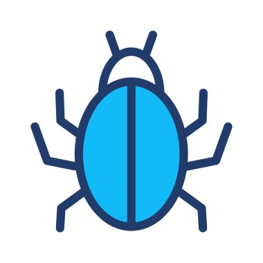 hata virüs düz simgesi beyaz arka plan, vektör, illüstrasyon izole