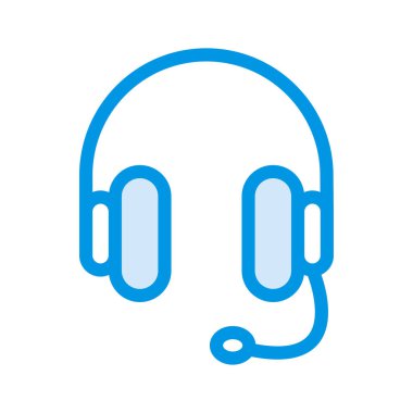 destek hizmet düz simgesi beyaz arka plan, vektör, illüstrasyon izole kulaklık