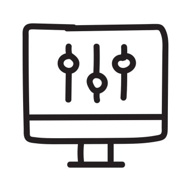 Denetim eşit kaymak düz simgesi beyaz arka plan, vektör, illüstrasyon izole 