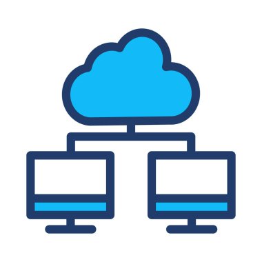 Ağ düz simgesi beyaz arka plan, vektör, illüstrasyon izole bulut