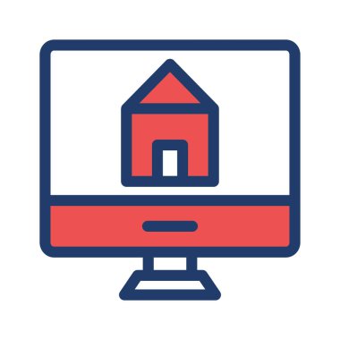 Beyaz arka plan, vektör, illüstrasyon izole Lcd monitör düz simgesini Ana ekranda