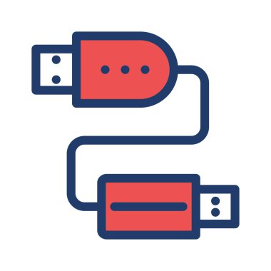 USB veri kablosu bağlantı noktası vektör çizim 