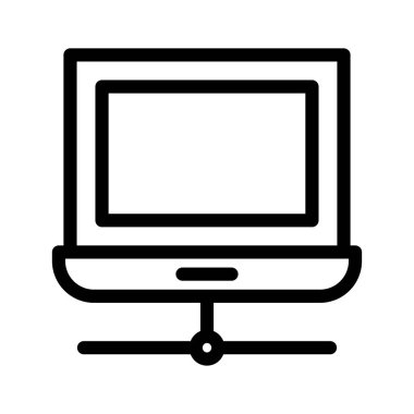 dizüstü bilgisayar paylaşımı ağ vektör çizim 