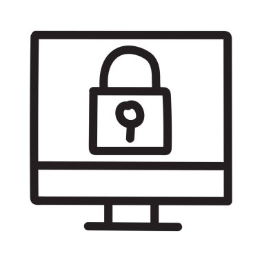 Beyaz arka plan, vektör, illüstrasyon izole kilit güvenli düz simgesi