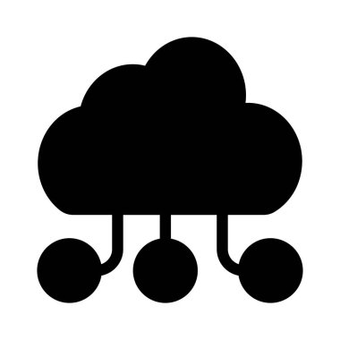 Ağ düz simgesi beyaz arka plan, vektör, illüstrasyon izole bulut