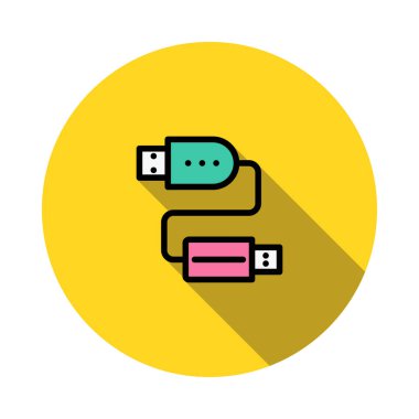 USB veri kablosu bağlantı noktası vektör çizim 