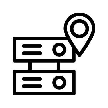 konumu harita sunucu vektör çizim 