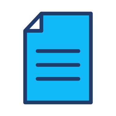 Belge düz simgesi beyaz arka plan, vektör, illüstrasyon izole 