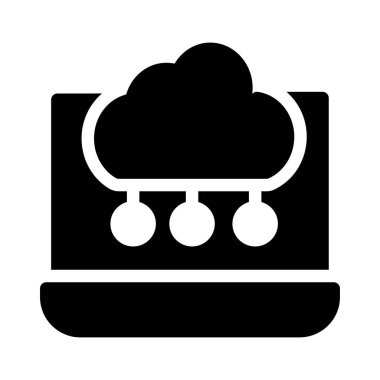 Ağ düz simgesi beyaz arka plan, vektör, illüstrasyon izole bulut