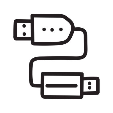 USB veri kablosu bağlantı noktası vektör çizim 