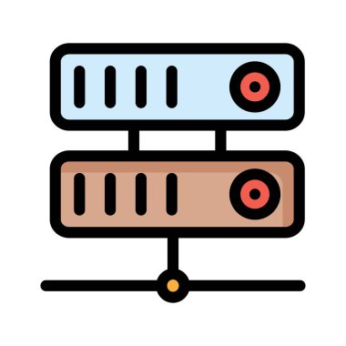 sunucu depolama veritabanı vektör çizim 