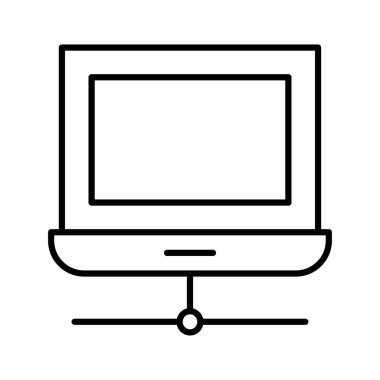 dizüstü bilgisayar paylaşımı ağ vektör çizim 