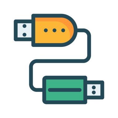 USB veri kablosu bağlantı noktası vektör çizim 