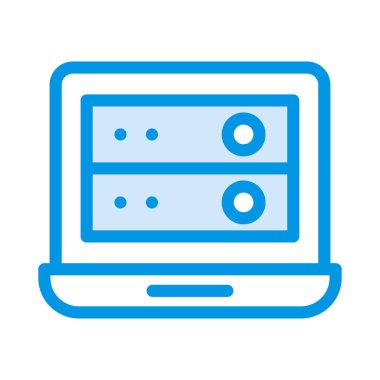 veritabanı sunucu düz simgesi beyaz arka plan, vektör, illüstrasyon izole