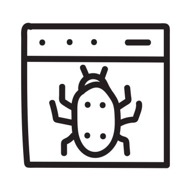 hata virüs düz simgesi beyaz arka plan, vektör, illüstrasyon izole