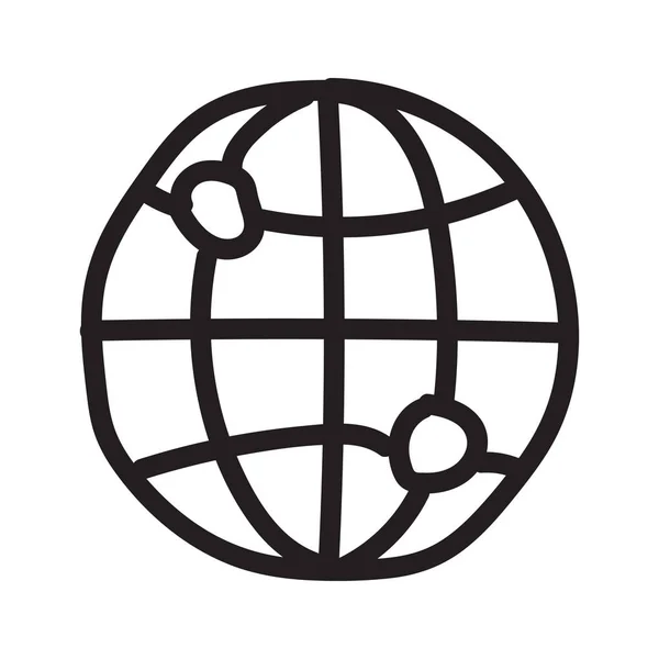 Weltnetzwerkverbindung Flaches Symbol Isoliert Auf Weißem Hintergrund Vektor Illustration — Stockvektor