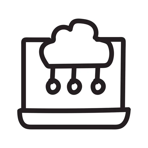 Cloud Computing Network Flat Icon Aislado Sobre Fondo Blanco Vector — Archivo Imágenes Vectoriales