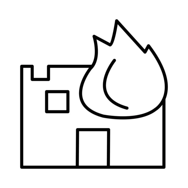 Feuerwehr Haus Flammenvektor Illustration — Stockvektor