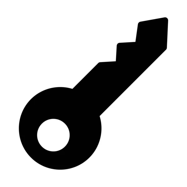 Ключ Плоский Значок Ізольований Білому Тлі Вектор Ілюстрація — стоковий вектор