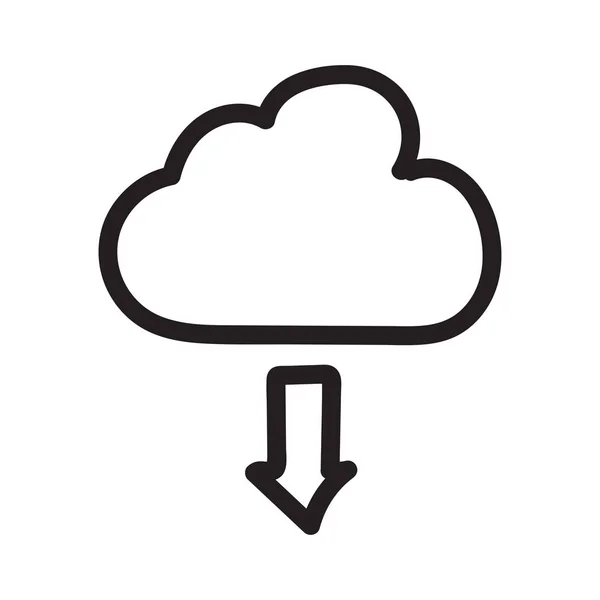 Κατεβάστε Χώρο Αποθήκευσης Στο Cloud Επίπεδη Εικονίδιο Που Απομονώνονται Λευκό — Διανυσματικό Αρχείο