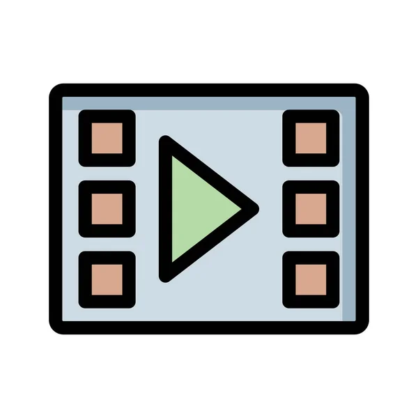 Vídeo Play Media Vector Illustration — Vetor de Stock