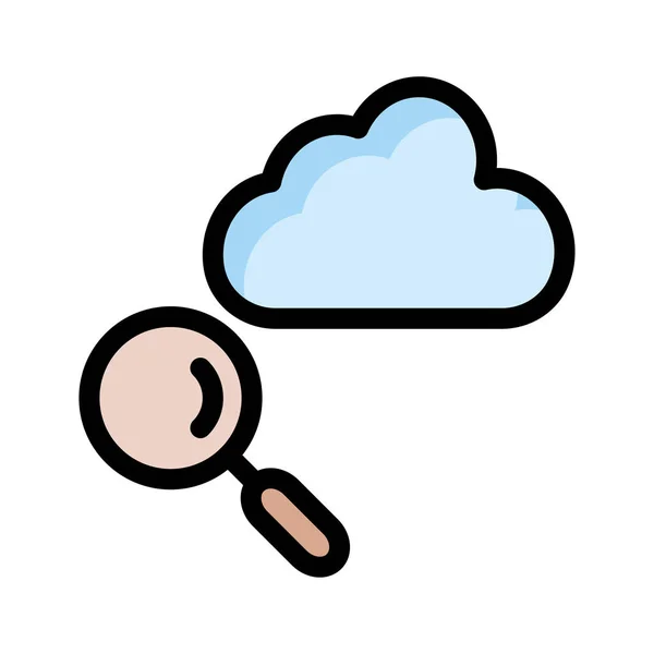 Illustration Vectorielle Stockage Recherche Cloud — Image vectorielle