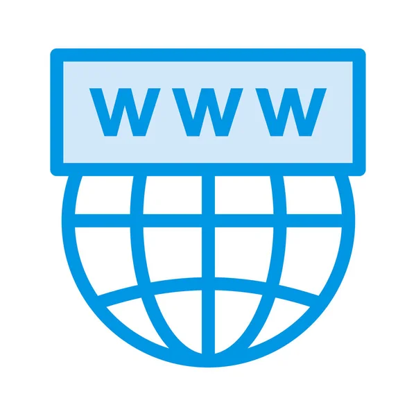 Globaler Internet Browser Flaches Symbol Isoliert Auf Weißem Hintergrund Vektor — Stockvektor